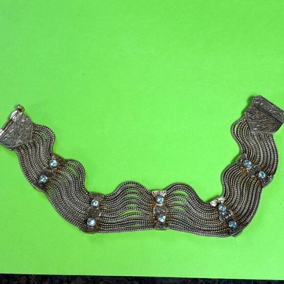Sterling Silver Turkish Designer "ANATOLE" Vermeil Bracelet - Picture 1 of 9